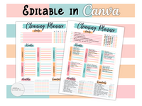 Editable Cleaning Planner