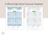 Printable Editable Official High School Transcript and High School Diploma 