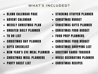 What's Included in the Undated Christmas Planner Printable