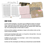 100 Envelopes Saving Challenge ($5050) - Forest Rose Creative