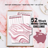 52 Week Money Saving Challenge System - Forest Rose Creative