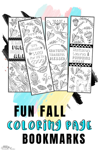 Printable Fall Coloring Page Bookmarks - Forest Rose Creative
