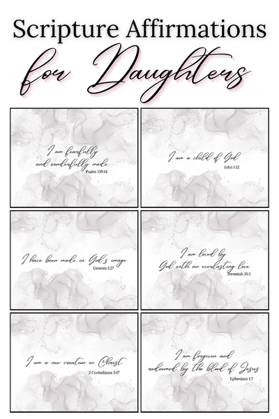 35 Scripture Affirmation Cards for Daughters - Grey