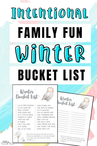 Intentional Family Fun Winter Bucket List - Forest Rose Creative