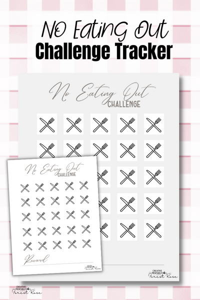 No Eating Out Challenge Tracker - Forest Rose Creative