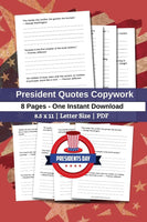 President Quotes - Copywork - Forest Rose Creative