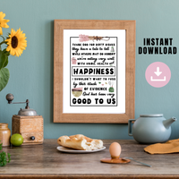 Thank God For Dirty Dishes Poem Printable Wall Art - Forest Rose Creative