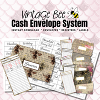 Vintage Bee Cash Envelope System - Forest Rose Creative